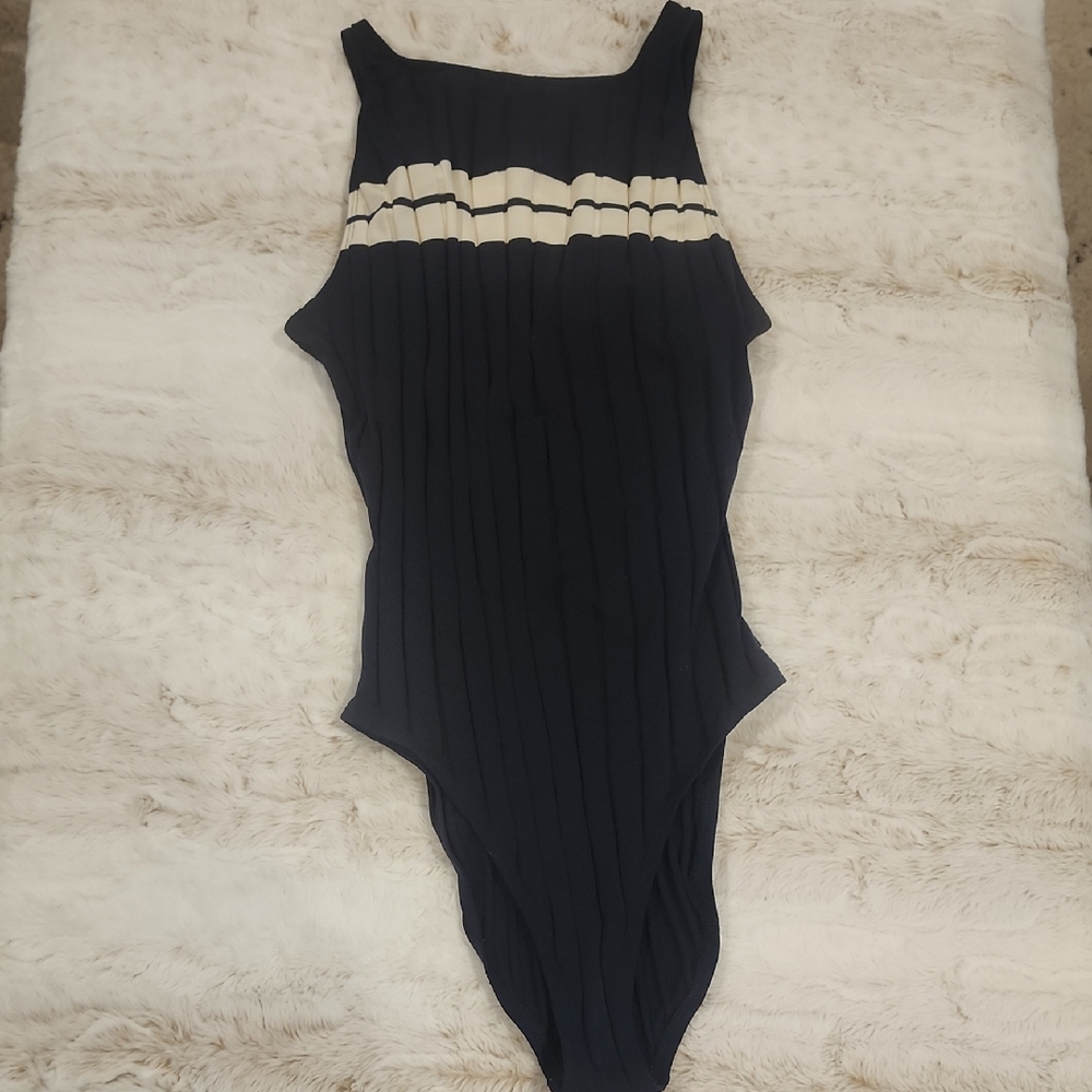 Nautica Blue and Cream Bodysuit One Piece